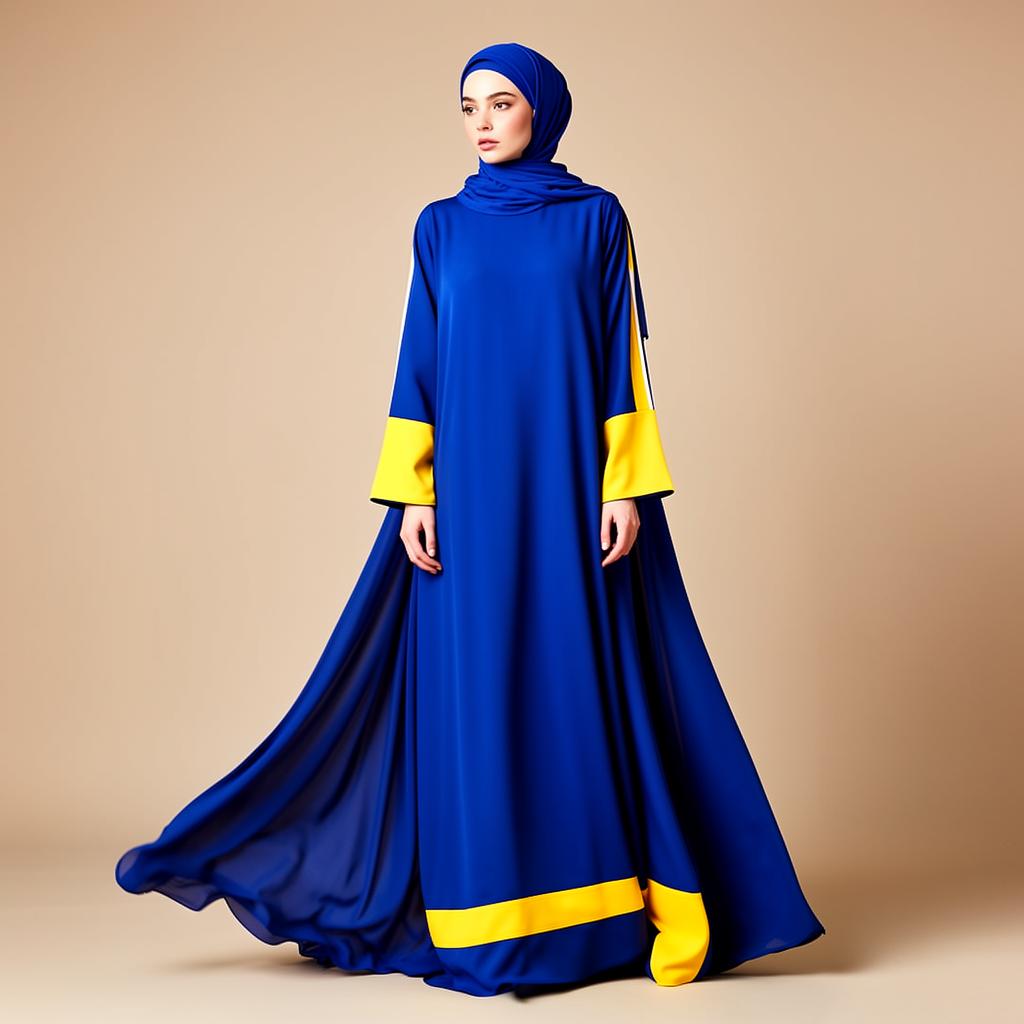 Abaya Adama Le Mans — Bleu & Jaune